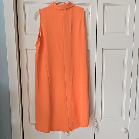 Sleeveless Orange Button-Up Dress - Picture 3 of 5